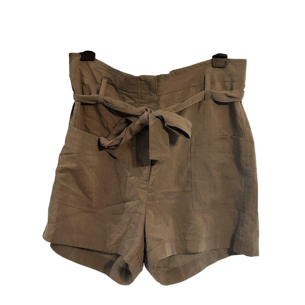 Shinestar Windsor Shorts Women's Size Large Belted Paper Bag Olive Green NWT